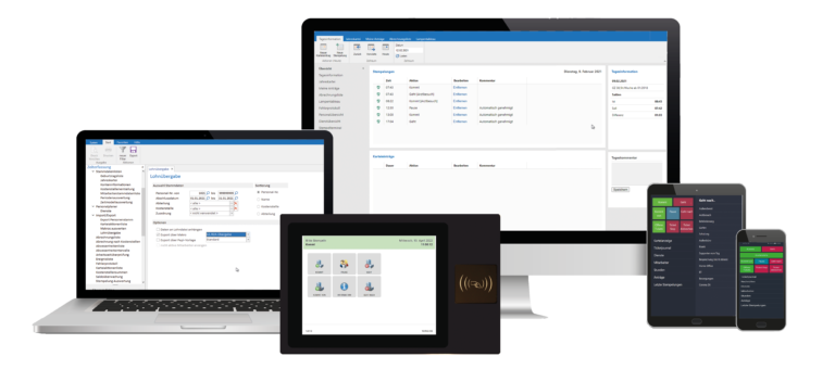 Zeiterfassung von asut computer im Überblick: am PC, am Smartphone oder am Tablet