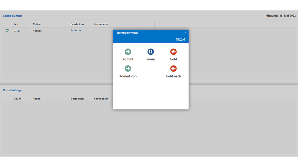 asut.timework: Zeiterfassung am Webterminal © asut